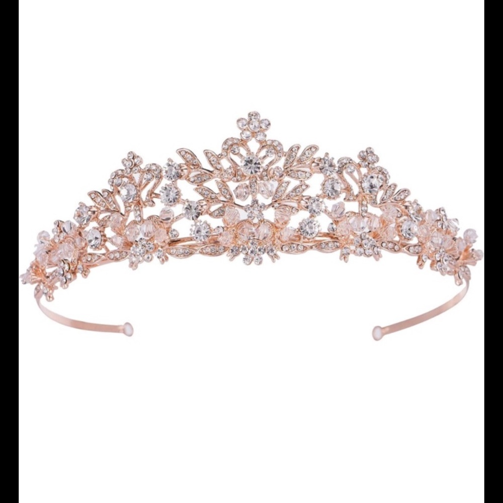 NWT SWEETV Rose Gold Wedding Tiara for Women and Girls - Pageant